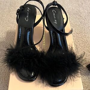 Black Circus NY Feather Heels